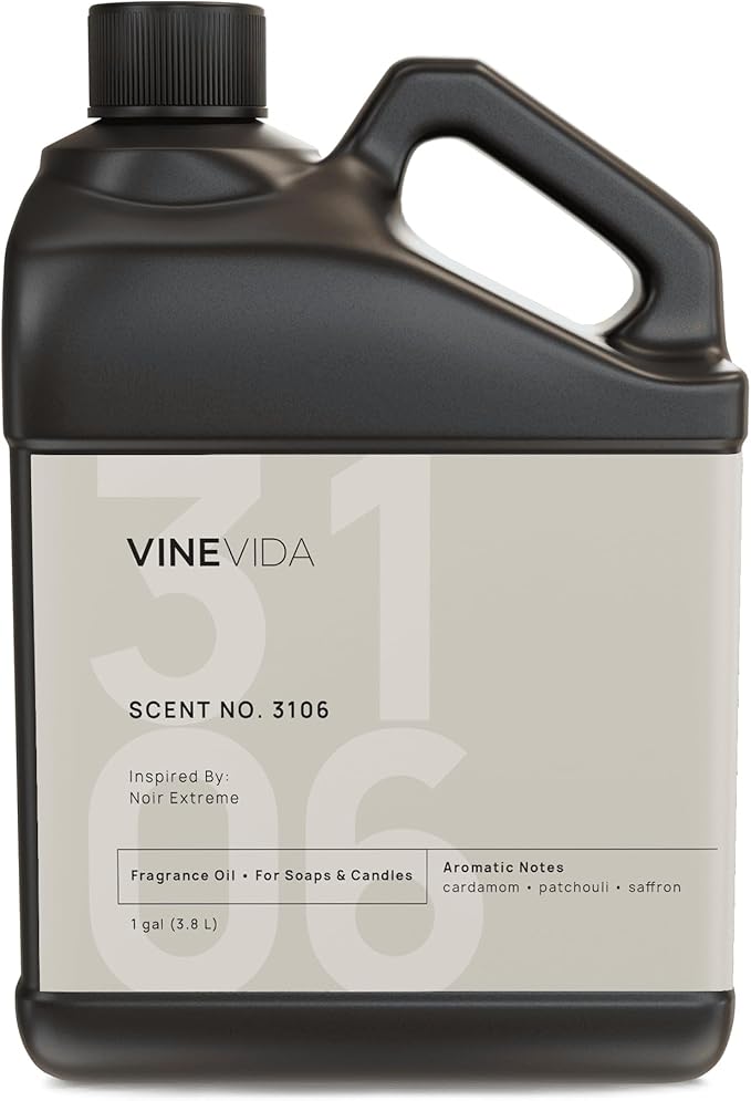 VINEVIDA Scent NO. 3106 Fragrance Oil - 1 Gallon (8lbs) - Inspired by: Noir Extreme Fragrance Oil for Candle Making - Made in USA Candle Scents Scents for Soap Making