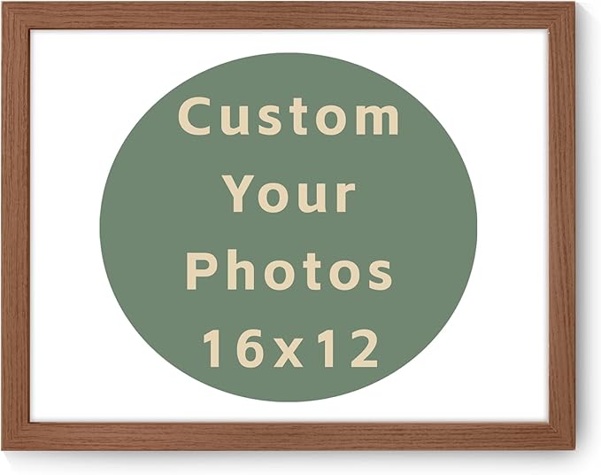 Framed Custom Your Canvas Wall Art Prints with Your Photos, Personalized Picture for Lover/Baby/Family/Pet Pictures Print 16x12In