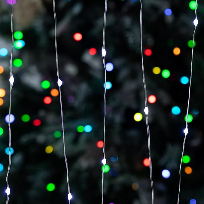 Fairy Lights Plug in,328FT 1000LEDs Waterproof Led String Lights,8 Modes Remote Twinkle Light for Outdoor Indoor Christmas Wedding Birthday Garden Party Decorations,Silver Wire,Cool White