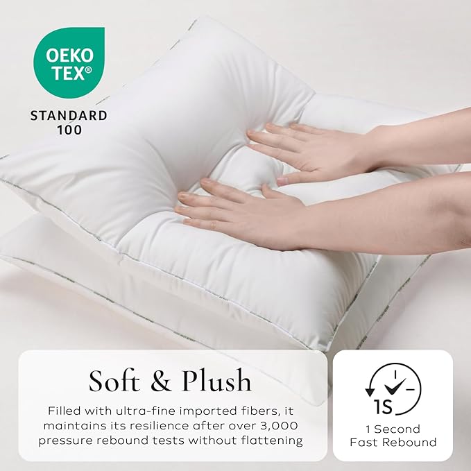 Ashler Home Deco Throw Pillow Inserts (Pack of 4, 22 x 22 Inches, White) - Hypoallergenic 100% Virgin Fiber Square Form Microfiber Throw Pillows for Bed and Couch Pillows | Indoor Decorative Pillow