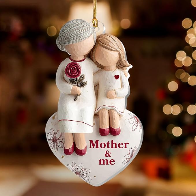 Jesuspirit Grandma & Grandchild Christmas Ornament – Grandma and Me, Acrylic Ornament for Grandmother, First 2025 (Mother and Me)