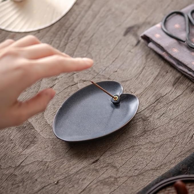 Incense Holder Modern Minimalist Circular Incense Stick Burner for Cones or Sticks for Yoga & Meditation, Enhance Atmosphere,Ceramic Ash Catcher White-3