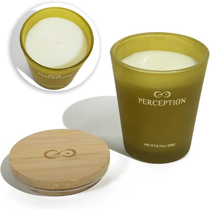 PERCEPTION AROMAS Luxury Scented Candle | Bamboo Jasmine | Hand Poured Soy Wax Candle with Gift Box | Elegant Fragrances | 50 Hour Burn Time (8.1 oz)