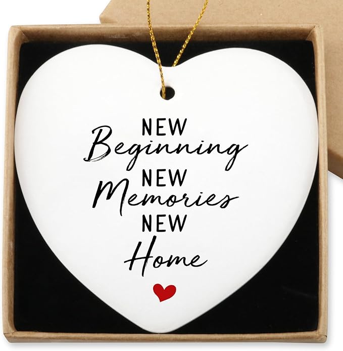 Housewarming New Home Hanging Ornament for New Homeowners - New Beginnings Gift for Women, Men, Christmas Tree Decoration