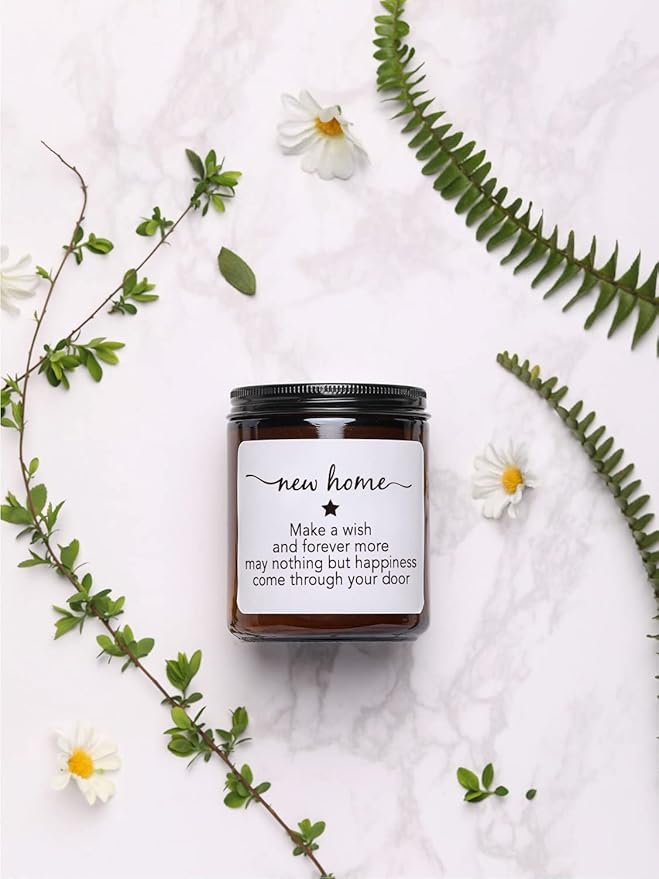 Housewarming Gifts, New Home Candle,Christmas Gifts for Women,House Warming Gift for Women and Men,Gift for Home Buyers, New Homeowner,Sandalwood & Rose Scented Candle,7oz