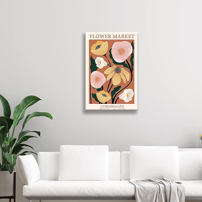 Zzuyi Flower Market Poster,Anthropologie art,Botanical Flower wall art for Living Room Bedroom Decoration-12 x18