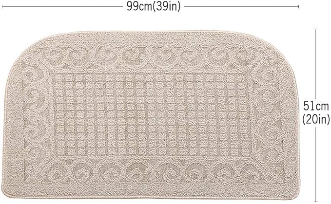 COSY HOMEER 39X20inch Anti Fatigue Kitchen Rug Mats are Made of 100% Polypropylene Half Round Rug Cushion Specialized in Anti Slippery and Machine Washable,Beige