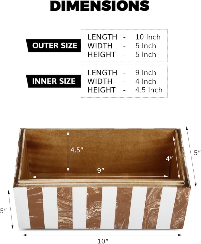 Handicrafts Home Decorative Organizer Box 10x5 – Large Keepsake Box with Lid, Modern Decorative Storage Box, Bohemian Coffee Table Décor, Jewelry & Memory Box, Decorative Accent Box for Home Décor