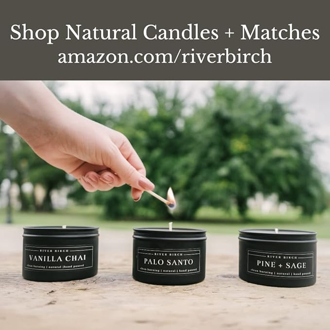 River Birch Candles Vanilla Chai Scented Candle | Premium, All-Natural, Non-Toxic, Soy Candles | 8 oz. Matte Black Tin Travel Candle | Cozy Relaxing Gifts for Home
