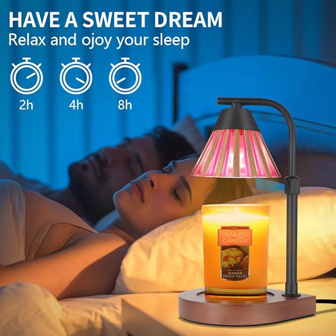 Dimmer Candle Warmer Lamp with Timer, Adjustable Height Farmhouse Electric Wax Melt for Jar Candles, Home Decor Thanksgiving Christmas Day Gifts for Grandma Mom Women (Gold Purple)