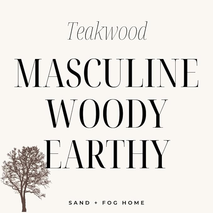 Sand + Fog Scented Candle - Mahogany & Teakwood – Additional Scents and Sizes – 100% Cotton Lead-Free Wick - Luxury Air Freshening Jar Candles - Perfect Home Decor – 10oz