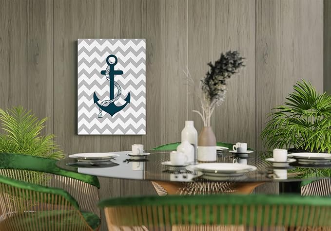 BXFAHZJ Boat Ship Anchor Wall Art Canvas Farmhouse Ocean Theme 11x14 Inch Prints Decor For Home Bedroom Living Room Coastal House Porch, Gift For Sea Lovers, Housewarming Gift