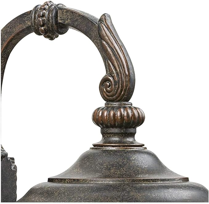 John Timberland Bellagio European Outdoor Carriage Light Fixture Bronze Metal 16 1/2" Hammered Glass Wall Sconce for Exterior House Porch Patio Outside Deck Garage Yard Front Door Garden Home