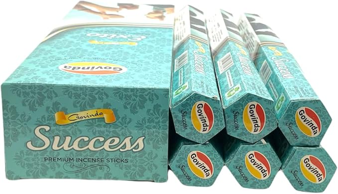 Govinda Premium Incense - 120 Masala Coated Incense Sticks (Success)