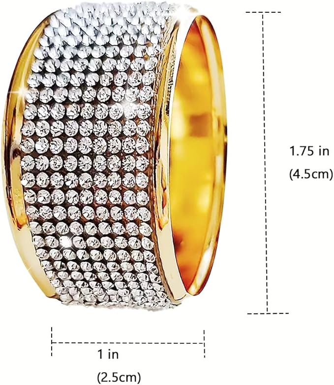 Gold Napkin Rings Set of 24, Silver Diamond Napkin Holder for Dining, Metal Napkin Ring Holders, Wedding,Modern Ring Holder Serviette Buckles,Party of Table Setting Home Decor