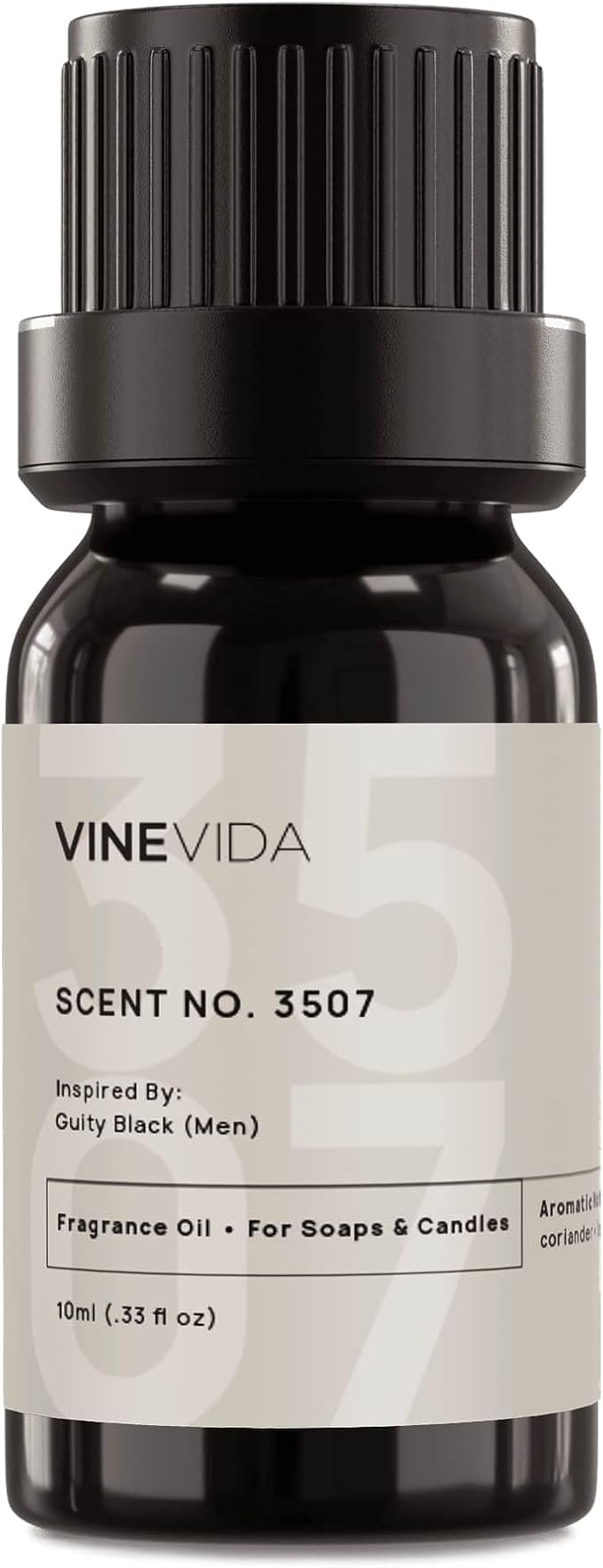 VINEVIDA Scent NO. 3507 Fragrance Oil - 10mL - Inspired by: Guilty Black (Men) Fragrance Oil for Candle Making - Made in USA Candle Scents Scents for Soap Making