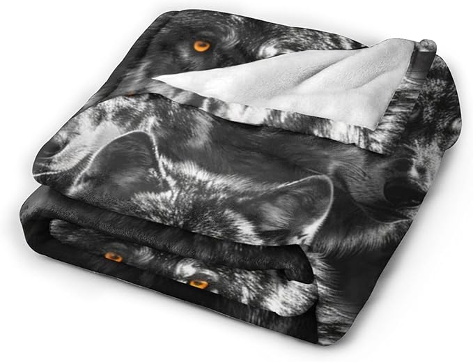 Tijuboni Wolf Throw Blanket Wolf Gifts for Girls Boys Women Men Kids Adults Soft Flannel Fleece Blanket for Couch Sofa Bed Home Decor 50"x60"