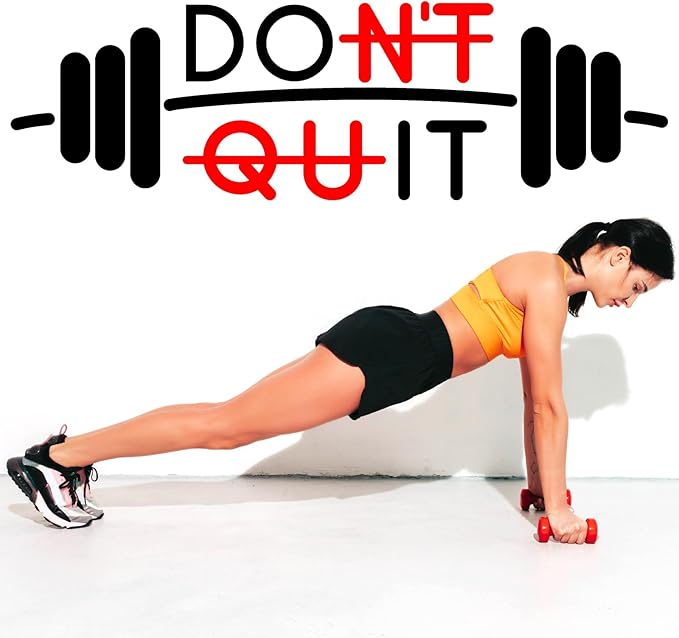 Gym Wall Decor Decals Inspirational Office Wall Decals Motivational Quotes Sign Art Stickers Home Gym Walls Art Signs Positive Sayings Vinyl Stickers for Teamwork Yoga Exercise Fitness Decor