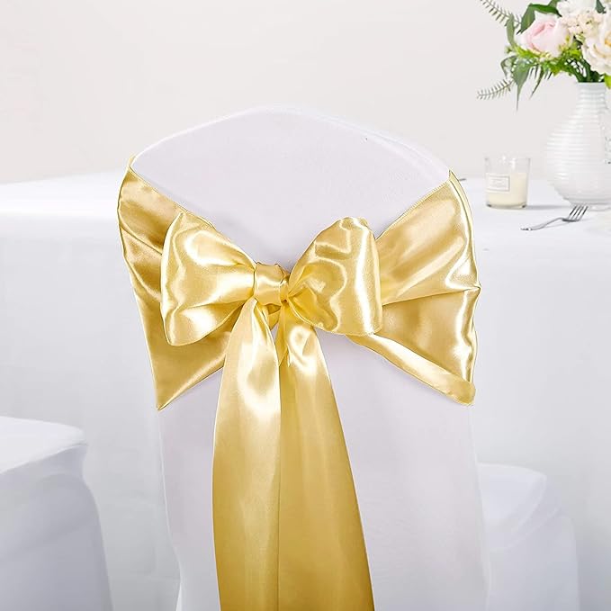 6 Pack Gold Table Runners, Satin Table Runner 12x108 Inches Long, Silk and Smooth Fabric Table Runner for Wedding, Parties, Banquets, Events Decoration
