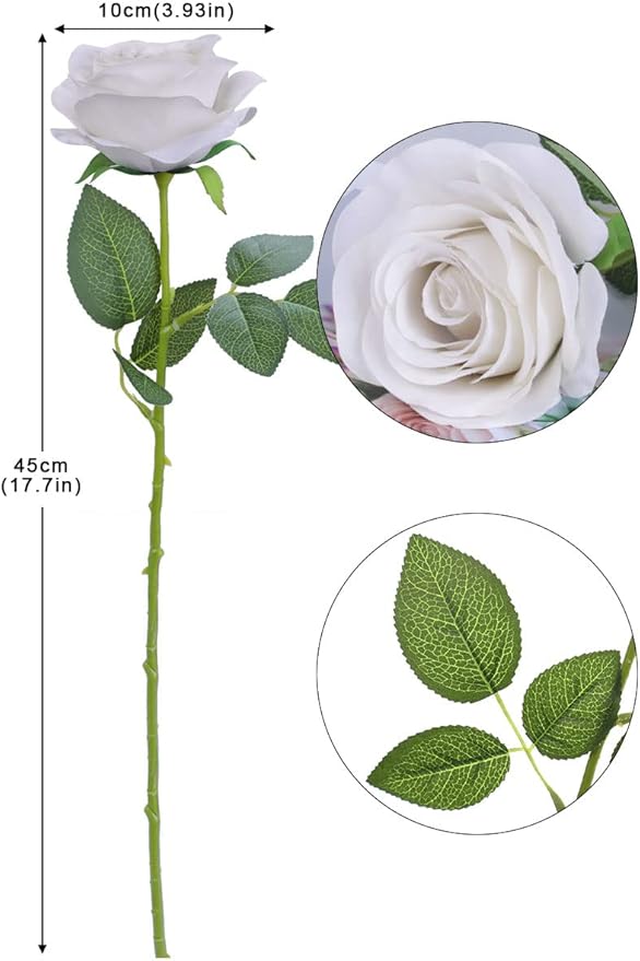 Artificial Rose Flower Artificial Flowers Flower with Long Stem Silk Roses Bouquet for Wedding Bridal Shower Party Home Decoration (Nude, 30 Pcs)