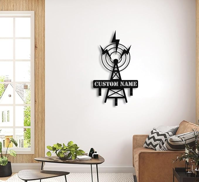 Custom Name Ham Radio Metal Key Holder, Personalized Amateur Radio Wall Decor, Decorative Coat Rack for Entryway or Station Room