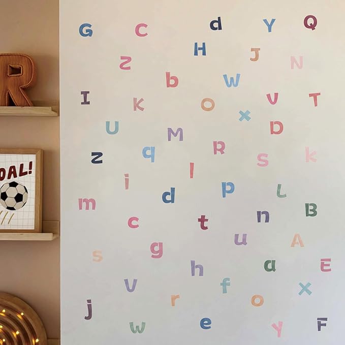 Large Alphabet Stickers, Peel and Stick Colorful Letters Wall Decals, Multicolor Early Learning Decor for Bulletin Board Classroom Window Door Mailbox Home Decor