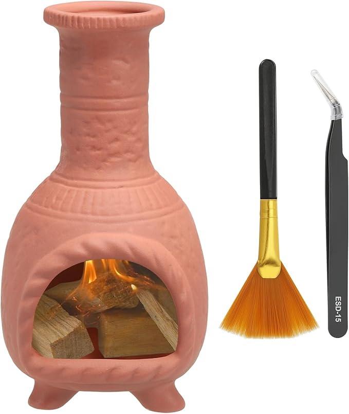 uxcell Incense Burner, Ceramic Incense Holder Santo Holder Ash Catcher with Cleaning Brush Tweezer Decorative Bowl for Meditation Stick Aromatherapy Yoga, Red