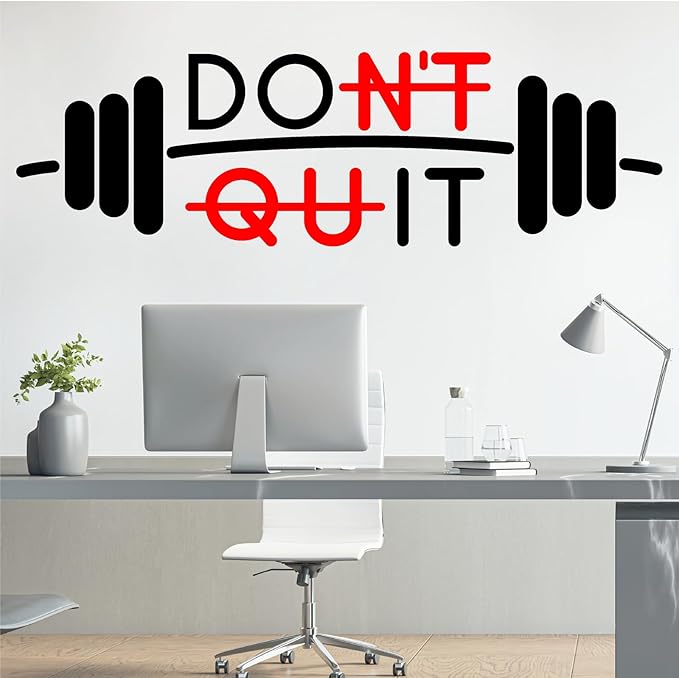 Gym Wall Decor Decals Inspirational Office Wall Decals Motivational Quotes Sign Art Stickers Home Gym Walls Art Signs Positive Sayings Vinyl Stickers for Teamwork Yoga Exercise Fitness Decor