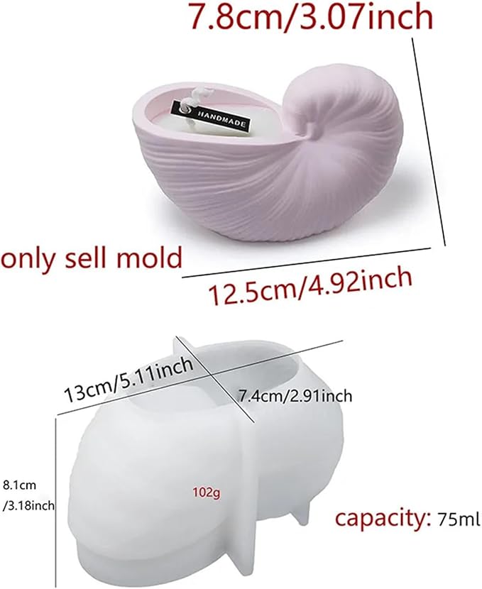Shell Flower Pot Silicone Mold DIY Conch Candle Jar Jewelry Storage Box Concrete Resin Plaster Mould