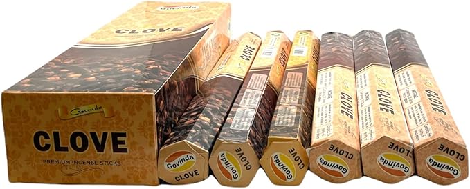 Govinda Premium Incense - 120 Masala Coated Incense Sticks (Clove)