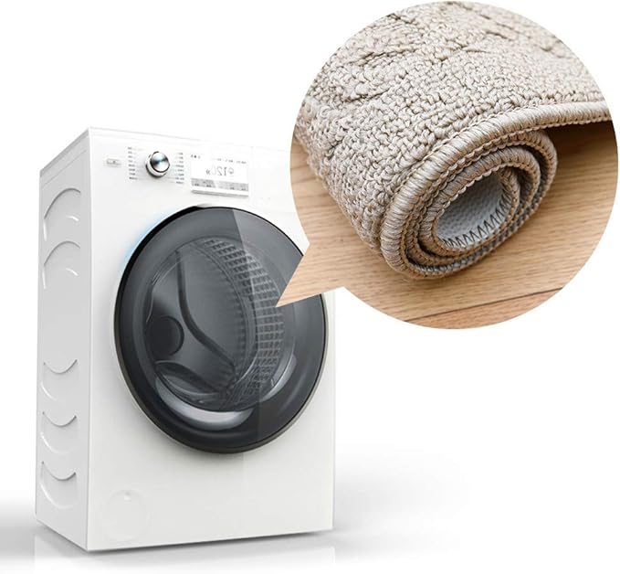 COSY HOMEER 39X20inch Anti Fatigue Kitchen Rug Mats are Made of 100% Polypropylene Half Round Rug Cushion Specialized in Anti Slippery and Machine Washable,Beige