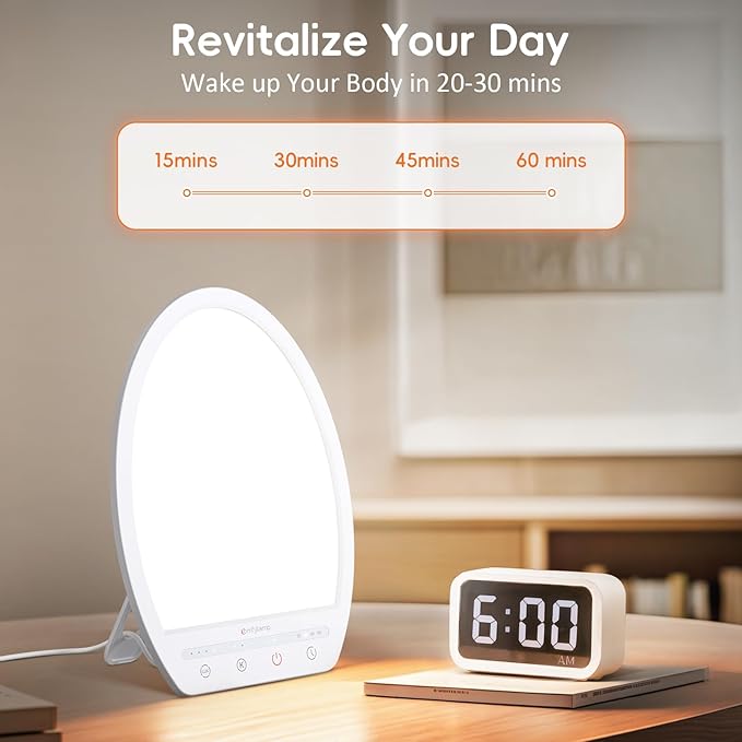 Comfytemp Light Therapy Lamp, Up to 16,000 Lux Sunlight Daylight Lamp with Touch Control, 4 Brightness & 3 Color Temperature, Birthday Gifts for Men Women Her Christmas, for Home Office Working Use
