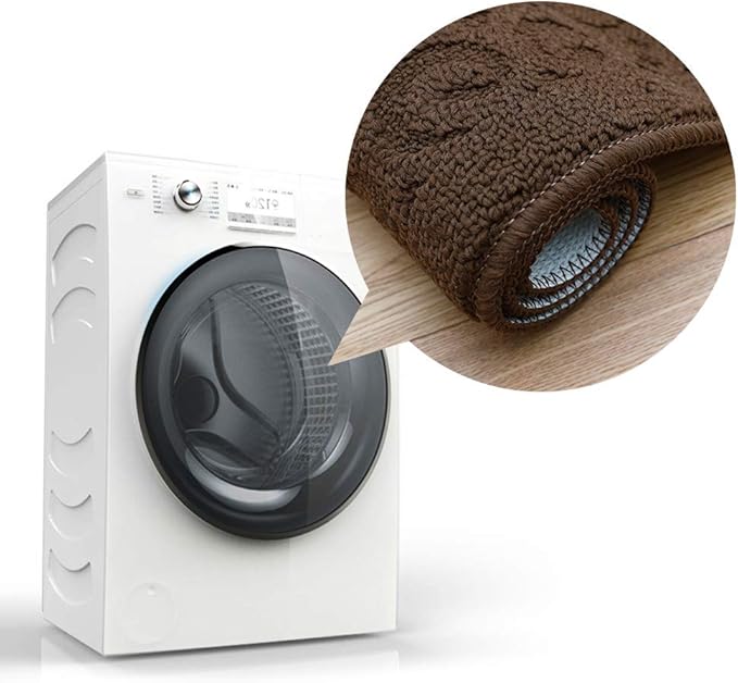 COSY HOMEER 32X20 Inch Anti Fatigue Kitchen Rug Mats are Made of 100% Polypropylene Half Round Rug Cushion Specialized in Anti Slippery and Machine Washable,Brown(2 pcs)