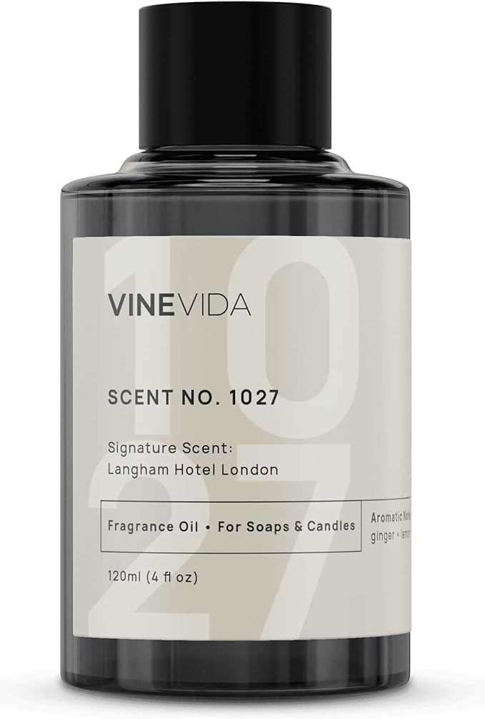 VINEVIDA Scent NO. 1027 Fragrance Oil - 120mL (4oz) - Inspired by: Langham Hotel London Fragrance Oil for Candle Making - Made in USA Candle Scents Scents for Soap Making
