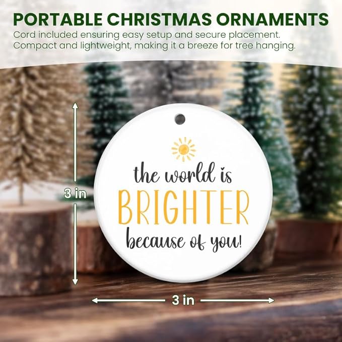 Christmas Inspirational Gifts for Women - Ceramic Christmas Ornaments 2025 for Tree Decorations - Thank You Appreciation Gifts for Coworkers Boss Nurse Teachers, Stocking Stuffers Ornaments