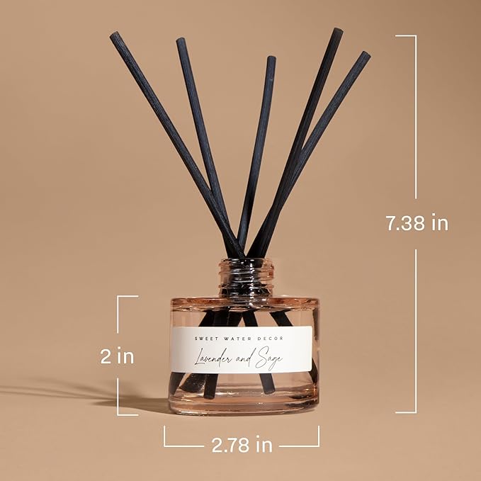Sweet Water Decor Luxury Getaway Reed Diffuser – Hotel Scent Diffuser with Long-Lasting Premium Fragrance of Leather, Iris, Sandalwood for 4 Months – Ideal for Home Decor