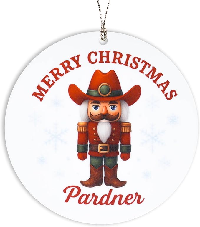 Nutcracker Ornaments for Christmas Tree, Western Cowboy Nutcracker Decor 2025, Unique Vintage Christmas Ornaments, Classic Holiday Hanging Tag, Rustic Acrylic Collectible Gift for Men.