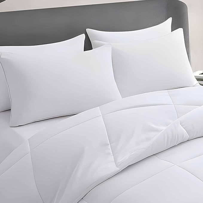 Ultra Thin Flat Soft Bed Pillows King Size Set of 2 Pack for Sleeping 20"x36", Hypoallergenic Skin Friendly Machine Washable