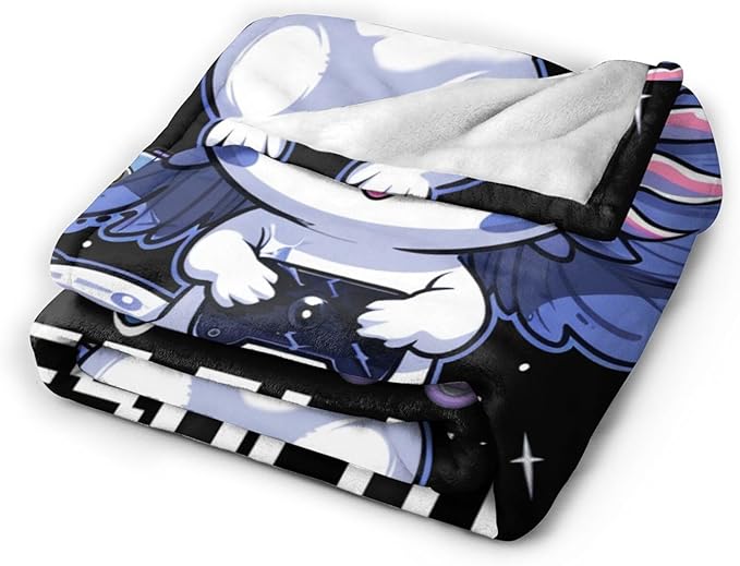 Tijuboni Axolotl Gaming Throw Blanket Game Gifts for Girls Boys Women Men Kids Adults Soft Flannel Fleece Blanket for Couch Sofa Bed Home Decor 50"x60"