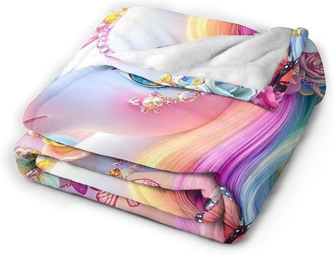 Tijuboni Pink Unicorn Throw Blanket Unicorn Gifts for Girls Women Boys Men Kids Adults Soft Flannel Fleece Blanket for Couch Sofa Bed Home Decor 50"x60"