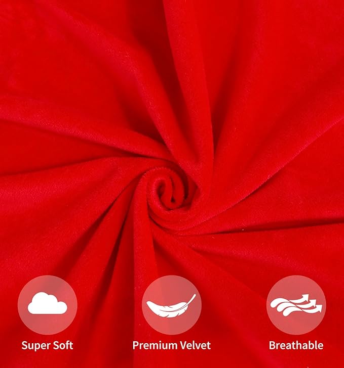 Pack of 2 Christmas Red Pillow Covers 18x18 Inch Decorative Throw Pillow Cover, Velvet Pillowcases for Couch Sofa Bed, Home Boho Decor, Modern Soft Cushion Covers