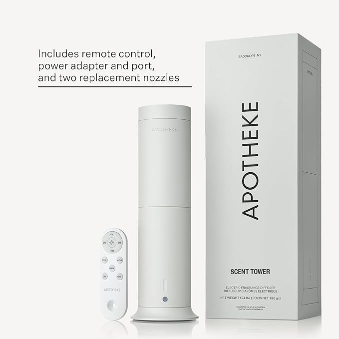 Apotheke Scent Tower Aromatherapy Diffuser Fragrance Refill, Charcoal (30 ml) - Long-Lasting Perfume-Grade Essential Oil for Clean & Fresh Home, Office, Hotel & Large Room