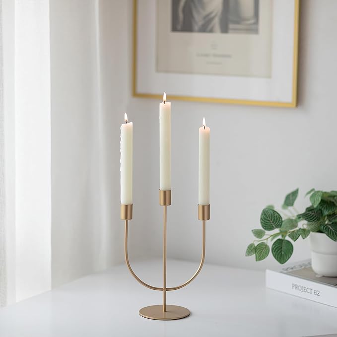 Sziqiqi Gold Candlestick Candle Holders - Candlesticks Candelabra Centerpiece for Tables Taper Candle Holder Bulk 6 Pieces Metal Candleholders for Christmas Wedding Party Event Decorations
