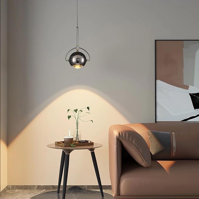 Modern Pendant Light, Black Pendant Lighting LED Dimmable, Adjustable Pendant Lights Kitchen Island Dinning Room,Bedroom,Bar, Kitchen Island Ceiling Hanging Light Fixtures(2-Pack)