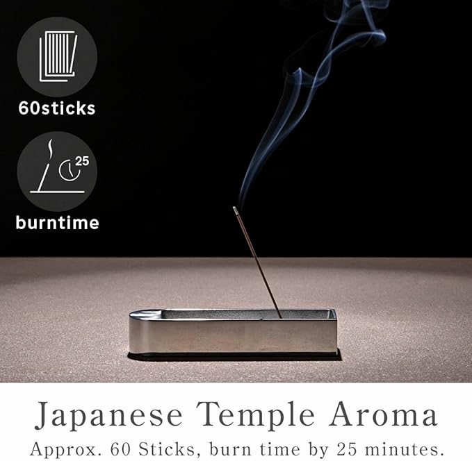 Kyoto Sandalwood Incense Sticks - Japanese Temple Aroma, Ideal for Relaxation & Meditation, Approx. 60 Sticks (0.044 Pounds) - Premium Quality Incense for Spiritual & Home Use incienso Nagomikobo