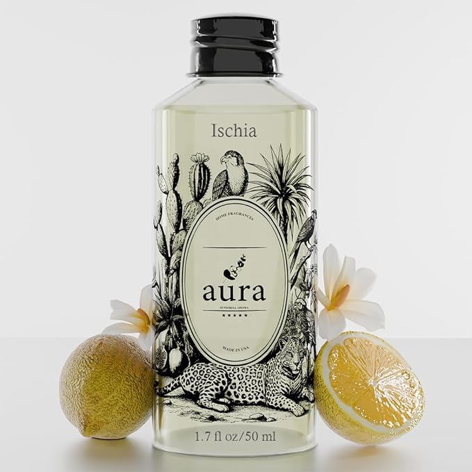 A U R A - Ischia Fragrance Oil for Waterless Scent Diffuser - Inspired by T. Ford Neroli Portofino | 1.7 fl oz / 50 ml Essential Oil Blend for Aromatherapy & Hotel Collection Diffuser