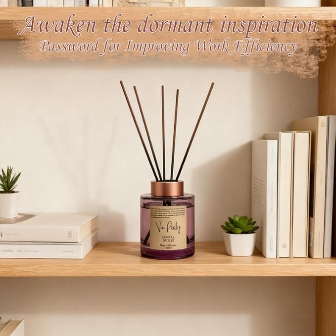 Sandalwood Reed Diffuser 120ml – Warm Woody Home Fragrance, Aromatherapy, Long-Lasting Fragrance, Room Decor Gift