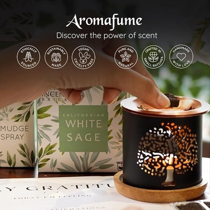 White Sage and Lavender Incense Bricks by Aromafume | 3x9 Bricks | Sage Incense for Cleansing Negative Energy & Protection | Sage for Smokeless Smudging & Spiritual Cleansing | Refill Pack