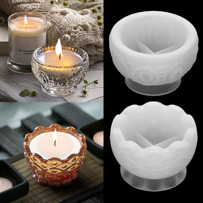 Silicone Flower Pots Molds, Silicone Planter Concrete Cement Clay Molds Resin Round Bowl Moulds Candle Soap Making Moulds