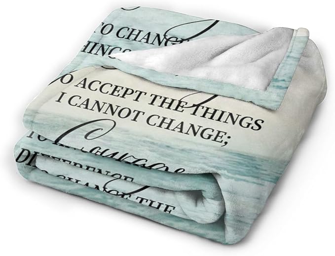 Tijuboni Serenity Prayer Bible Throw Blanket Christian Religious Gifts for Women Men Girls Boys Kids Adults Soft Flannel Fleece Blanket for Couch Sofa Bed Home Decor 40"x50"